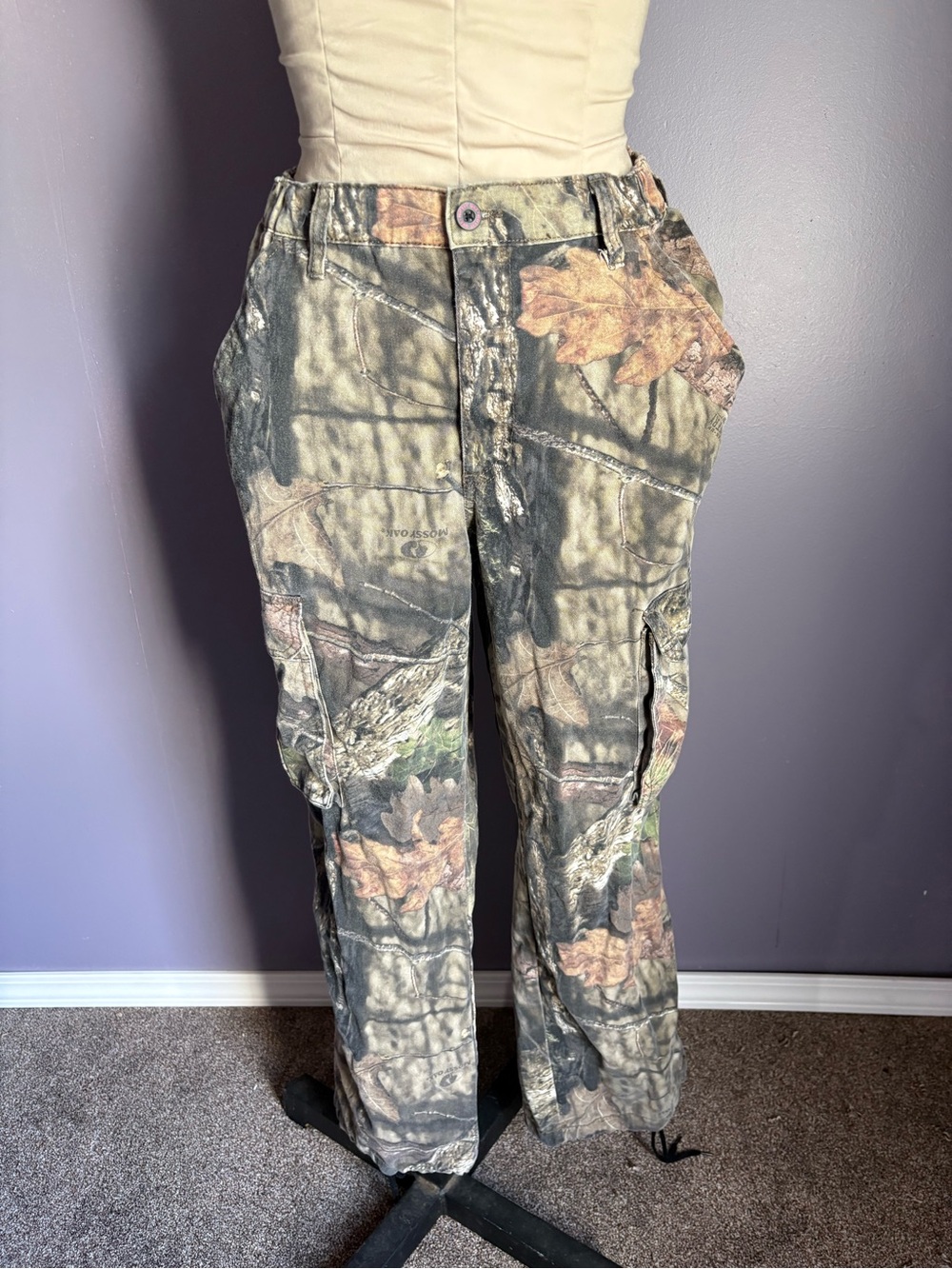 Mossy Oak Women's Camo Boyfriend Jeans in Green and Brown